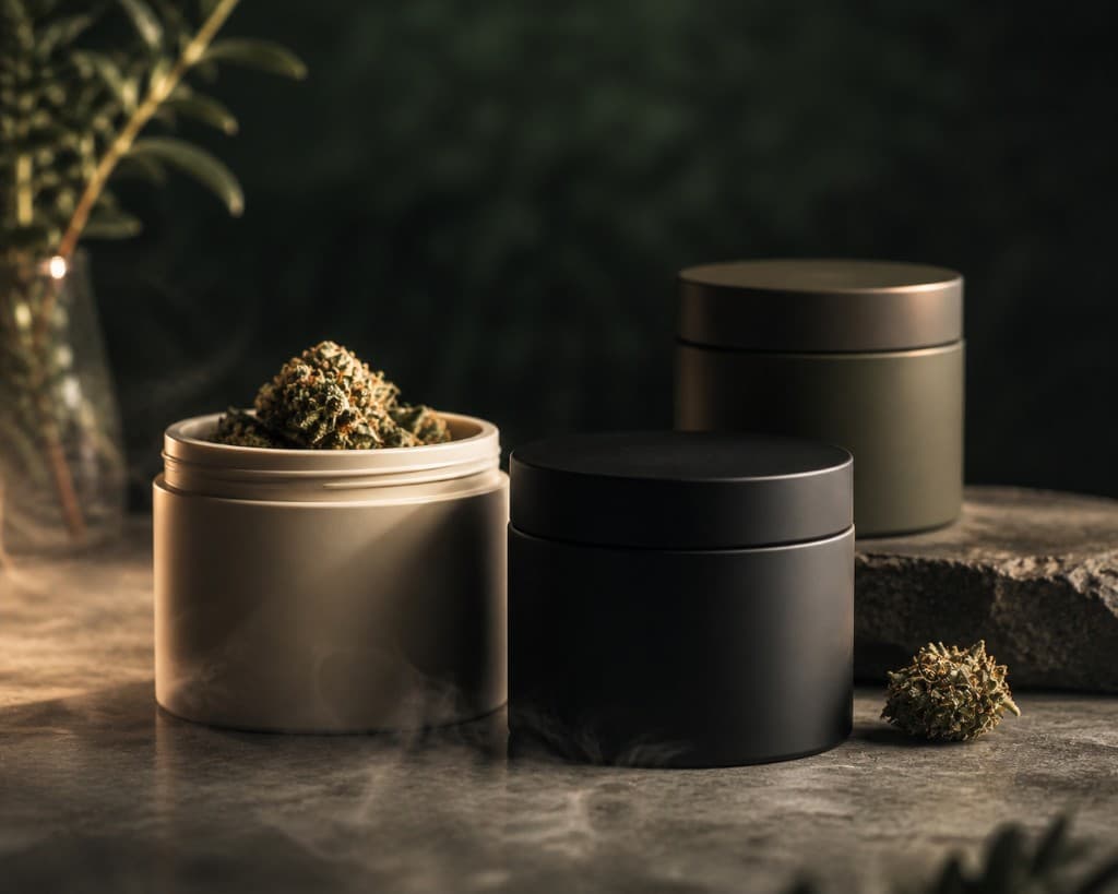 Elegant cannabis packaging showcasing discreet branding
